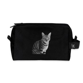 Katze weiß-schwarz Katze schwarzweiß - Recycelte Kulturtasche - Schwarz - Vorne