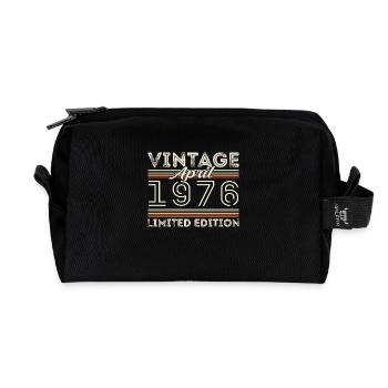 Avril 1976, Né en avril 1976 - 49e anniversaire - Trousse de toilette en tissu recyclé - noir - Devant