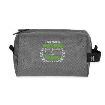Fier d’être Historien et Passionné de la Randonnée - Trousse de toilette en tissu recyclé - anthracite - Devant