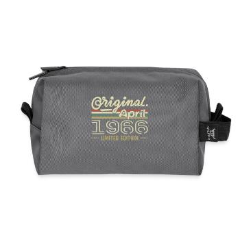 April 1966 59th Anniversary Gift April 1966 - Recycled Toiletry Zip Bag - anthracite - Front