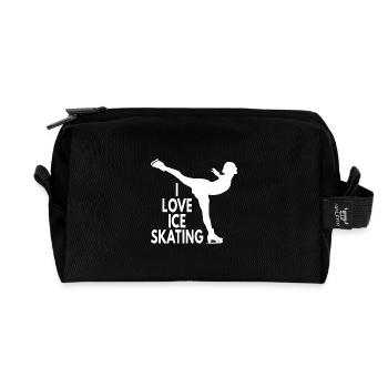 LIEBE EISLAUFEN - Recycelte Kulturtasche - Schwarz - Vorne