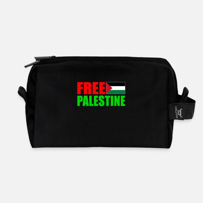 Free palestine - Recycled Toiletry Zip Bag - black