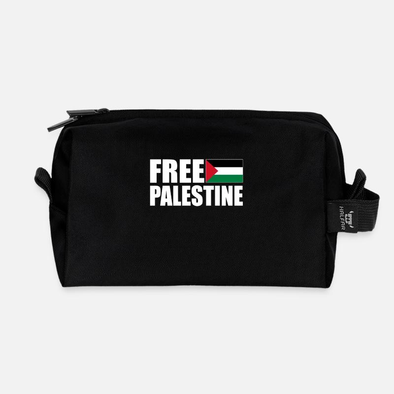 Free palestine - Recycled Toiletry Zip Bag - black