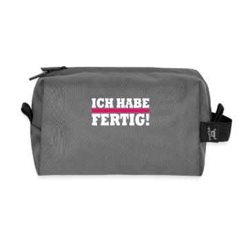 Ich habe fertig - Recycelte Kulturtasche - Anthrazit - Vorne