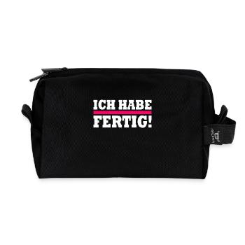 Ich habe fertig - Recycelte Kulturtasche - Schwarz - Vorne