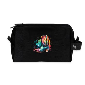 Line Dance Time Line Dancing Dancing - Recycled Toiletry Zip Bag - black - Front