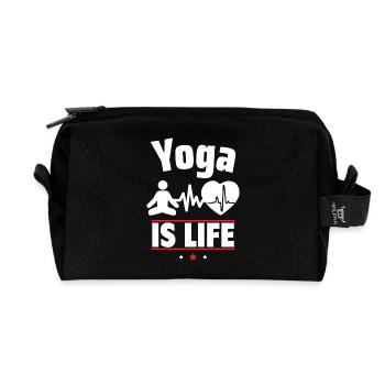 Yoga is life - Recycled Toiletry Zip Bag - black - Front