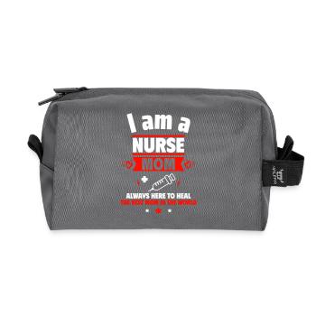 Mom Nurse, Mother's Day Gift - Recycled Toiletry Zip Bag - anthracite - Front