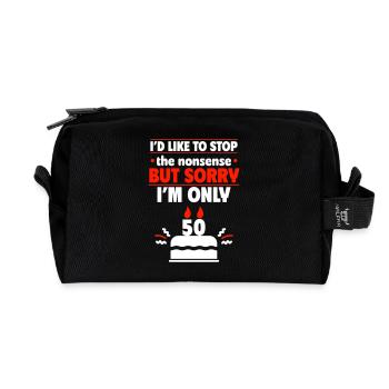 Cadeau d’anniversaire 50e, drôle et cool - Trousse de toilette en tissu recyclé - noir - Devant