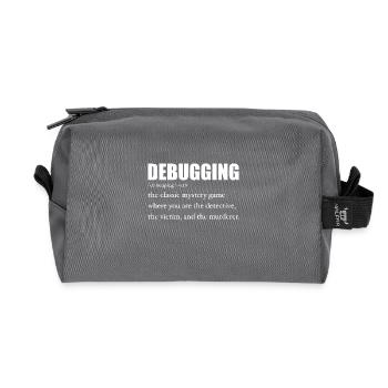 Programmer Debugging Definition Funny IT Developer - Recycled Toiletry Zip Bag - anthracite - Front
