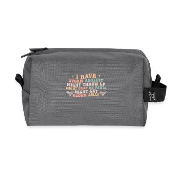i have storm anxiety might throw up - Trousse de toilette en tissu recyclé - anthracite - Devant
