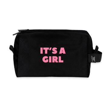 C’est une fille - Trousse de toilette en tissu recyclé - noir - Devant