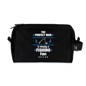 L’homme parfait est un vrai fan de pêche - Trousse de toilette en tissu recyclé - noir - Devant