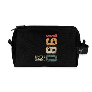 Édition limitée vintage des années 1980 - Trousse de toilette en tissu recyclé - noir - Devant