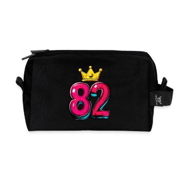 82 Zahl Krone - Recycelte Kulturtasche - Schwarz - Vorne