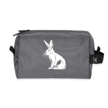 Geometric Bunny Cute Geometry Rabbit - Recycled Toiletry Zip Bag - anthracite - Front