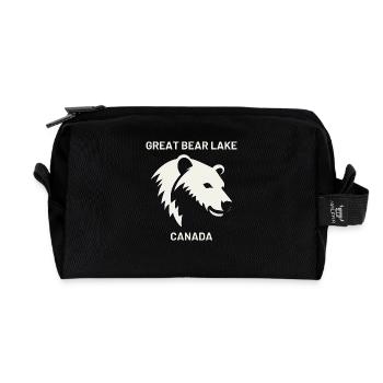 Great Bear Lake Silhouette Design - Vacation in - Recycled Toiletry Zip Bag - black - Front