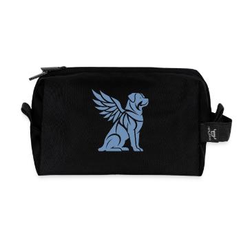 Dog Rottweiler Angel Wings Silhouette - Recycled Toiletry Zip Bag - black - Front