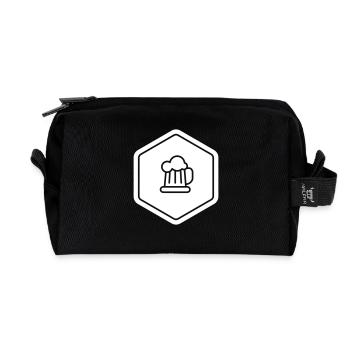 Discreet beer logo for the bachelor party – Bräutigam team - Recycled Toiletry Zip Bag - black - Front