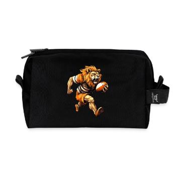 Joueur de rugby Lion - Trousse de toilette en tissu recyclé - noir - Devant