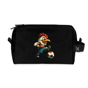 Chickens Football / Footballers Chicken - Recycled Toiletry Zip Bag - black - Front
