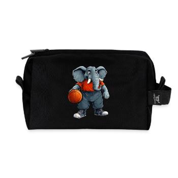 Joueur de basket-ball éléphant / Éléphant de basket-ball - Trousse de toilette en tissu recyclé - noir - Devant