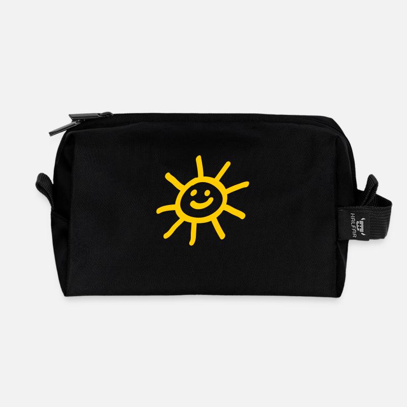 Sonne - Recycelte Kulturtasche - Schwarz