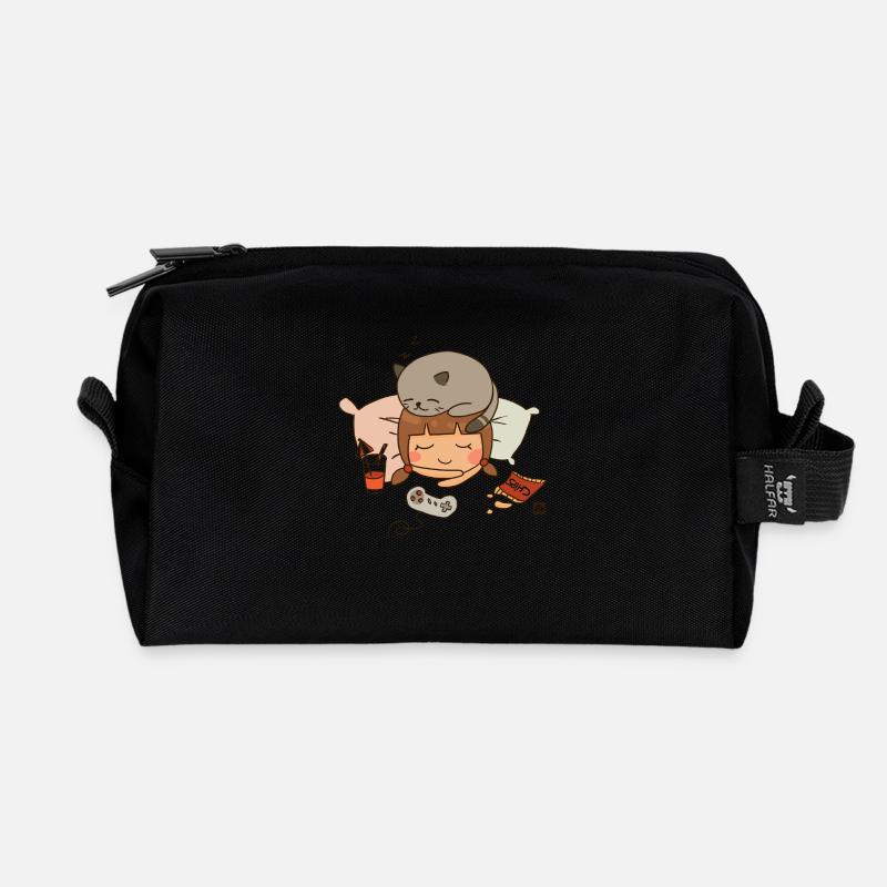 My weekend plans - Recycled Toiletry Zip Bag - black