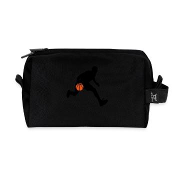 basketball player - Recycled Toiletry Zip Bag - black - Front