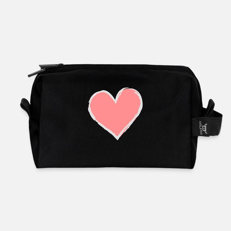 Pink Heart - Recycelte Kulturtasche - Schwarz