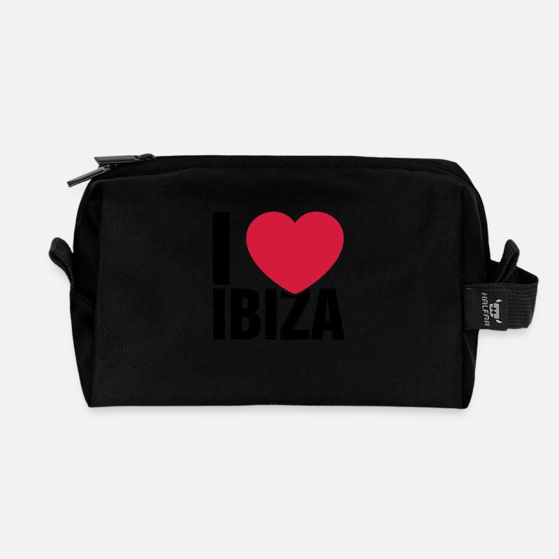 I love Ibiza - Recycelte Kulturtasche - Schwarz