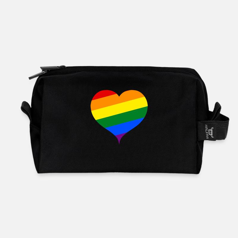LGBT PRIDE Herz - Recycelte Kulturtasche - Schwarz