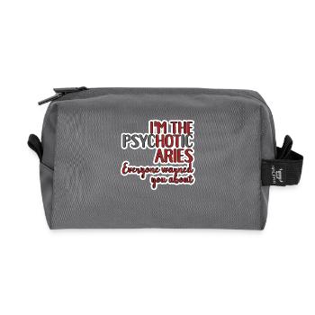 Sternzeichen Widder / Zodiac Aries - Recycelte Kulturtasche - Anthrazit - Vorne