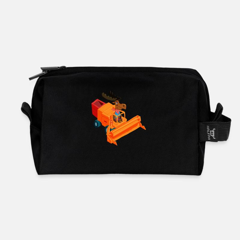 DrescherElch - Recycelte Kulturtasche - Schwarz