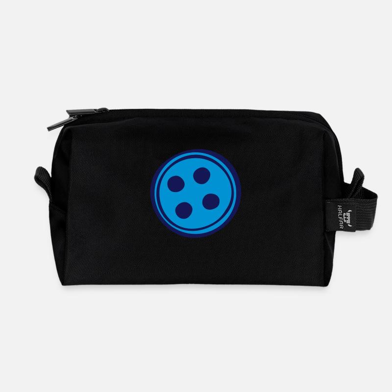 Button - Recycelte Kulturtasche - Schwarz