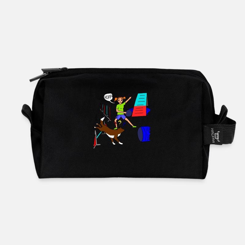 Hopp! - Recycelte Kulturtasche - Schwarz