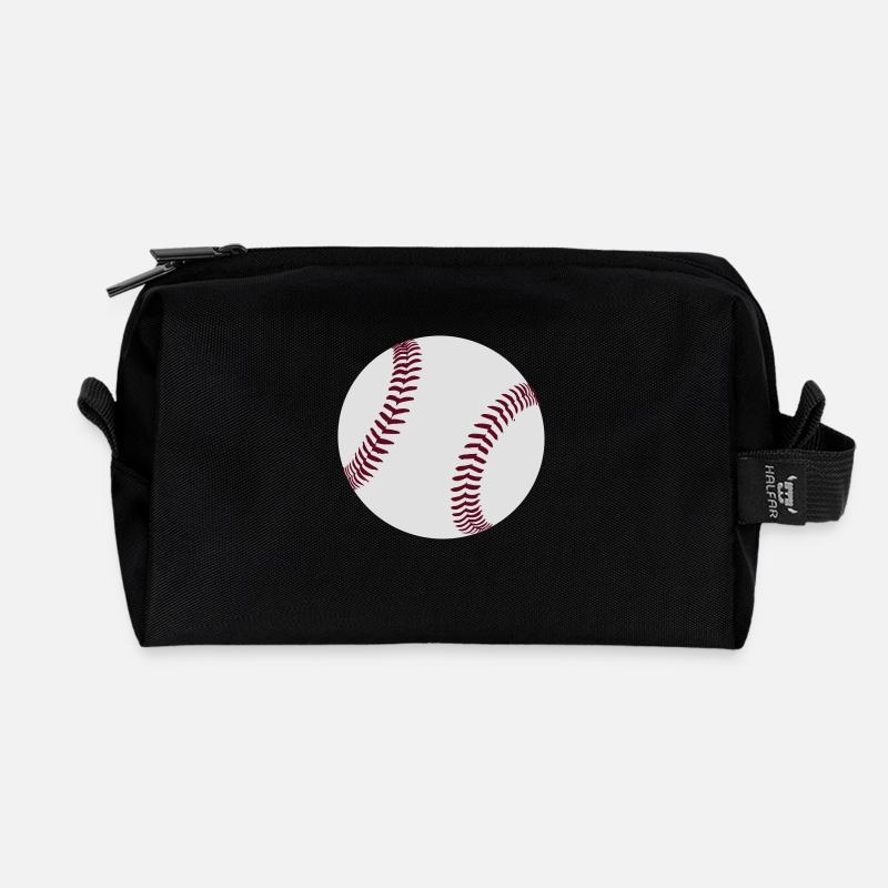 Baseball - Recycelte Kulturtasche - Schwarz