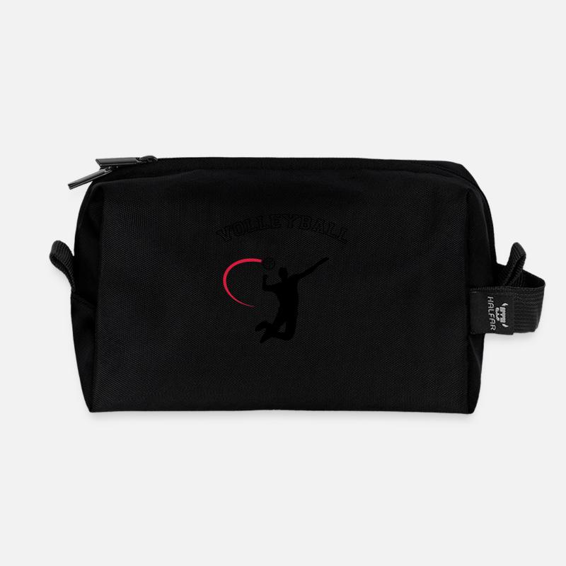 volleyball - Recycled Toiletry Zip Bag - black