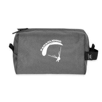 Paragliding extreme sport paraglider - Recycled Toiletry Zip Bag - anthracite - Front