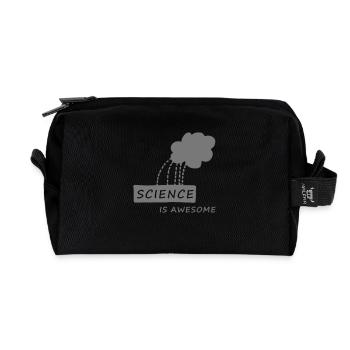 science is awesome, nerd, geek,student,university, - Recycled Toiletry Zip Bag - black - Front