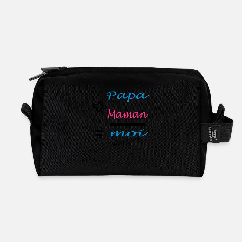 Papa + Maman = MOI super bébé - Recycelte Kulturtasche - Schwarz