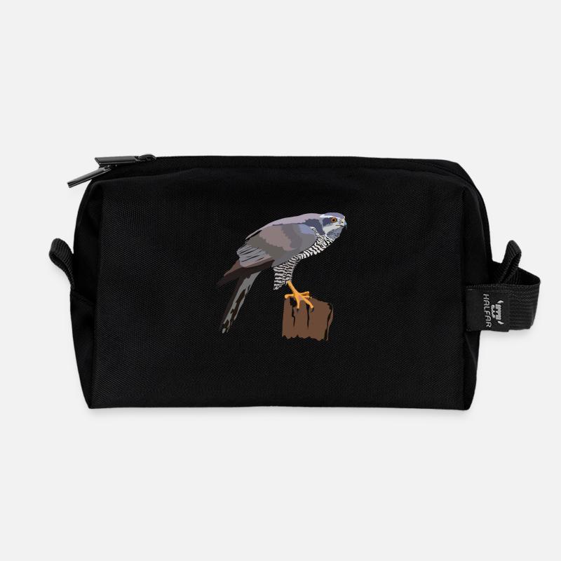 Habicht - Recycelte Kulturtasche - Schwarz