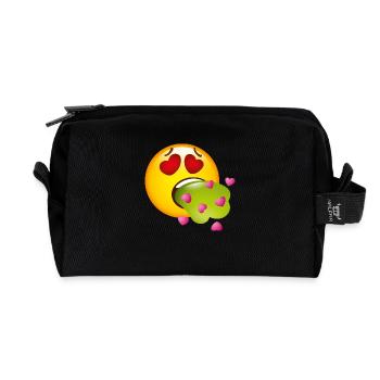 Smiley Glossy Barf Love - Recycled Toiletry Zip Bag - black - Front
