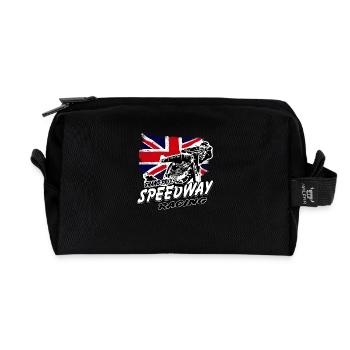 Speedway - Union Jack - UK Flag - Recycled Toiletry Zip Bag - black - Front