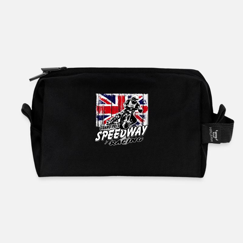 UK Speedway - Vintage Union Jack - Recycelte Kulturtasche - Schwarz