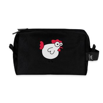 huhn_02 - Recycelte Kulturtasche - Schwarz - Vorne