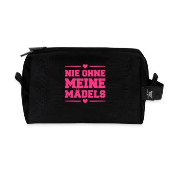 nie ohne meine maedels herz - Recycelte Kulturtasche - Schwarz - Vorne