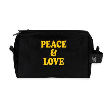 Peace and love - Recycled Toiletry Zip Bag - black - Front