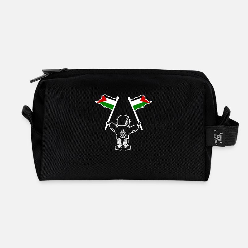 Free palestine handala - Recycelte Kulturtasche - Schwarz