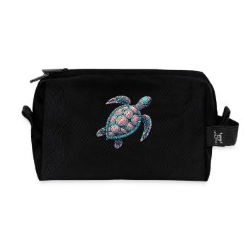 Tortue de mer décorative - Trousse de toilette en tissu recyclé - noir - Devant